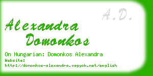 alexandra domonkos business card